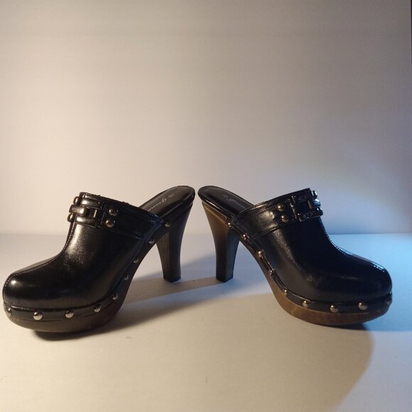 GENNA RAIN-05 BLACK PU CROP SIZE 8.5 HEEL SHOES - Picture 4 of 6